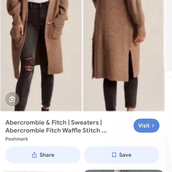 Abercrombie & Fitch Women's Tan Cardigan Sweater - Picture 2 of 2